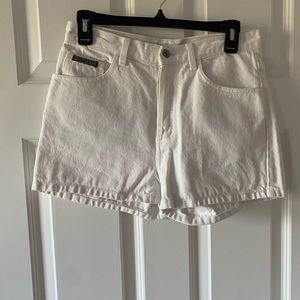 White denim shorts